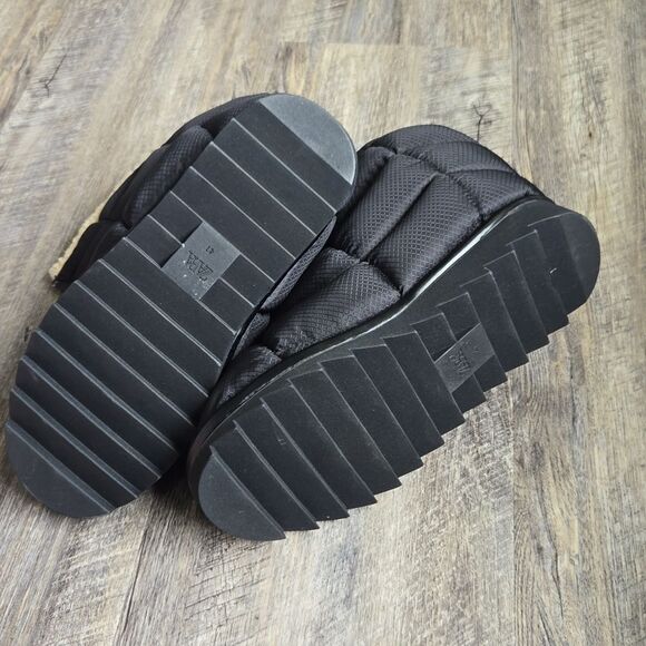 🐢  Zara Black Quilted Shearling Lined Snow Boots Size 10, EURO size 41 - Picture 10 of 10